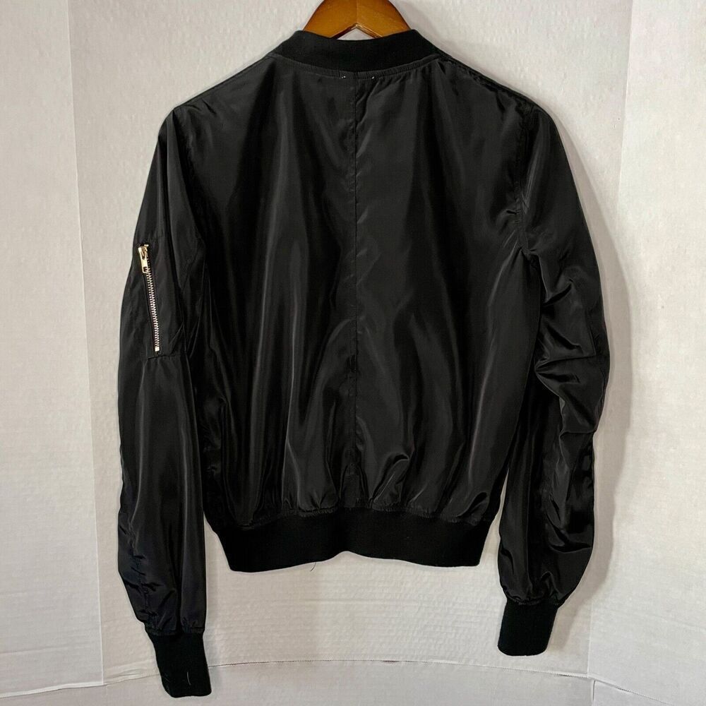 Vintage Wet Seal Size Small Bomber Jacket - Black 90s y2k Retro Biker Classic - Picture 8 of 9